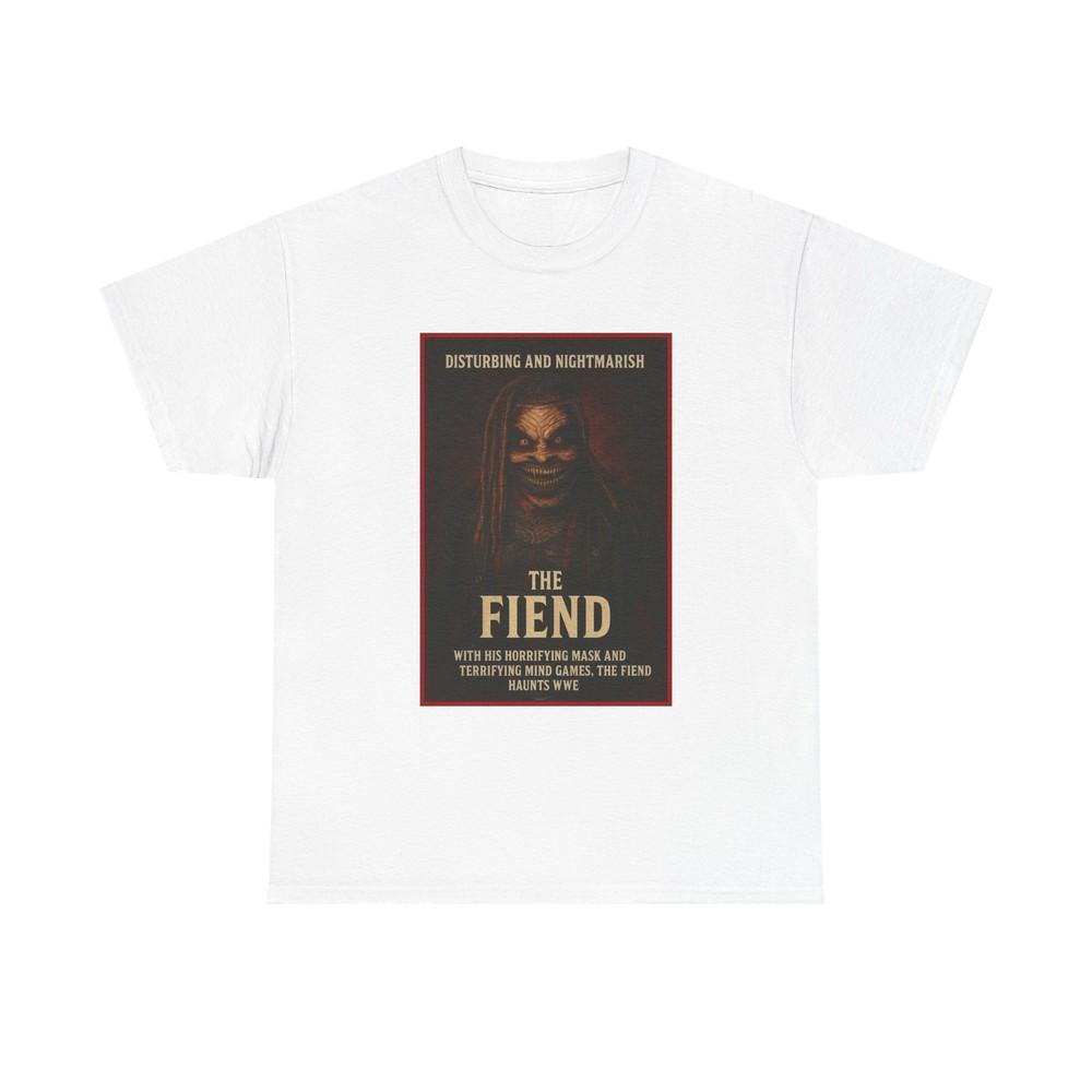 Fiend Unisex Heavy Cotton Tee - Disturbing Horror Graphic, Bray Wyatt Bio Tee