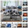 3D Aircraft Bedding Set, Transportation Tools, Quilts, Pillowcases, 2/3 Pieces, DE135 * 200, Boys' Room, Full Size, Soft, Zippered Bedroom Decoration