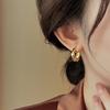 Oval Round Twisted Ear Buckle Niche Design Sense Simple Earrings Fashion Temperament Versatile Earrings High Sense