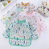 Baby Bibs Waterproof Cartoon Print Long Sleeve Apron Kids Feeding Stuff