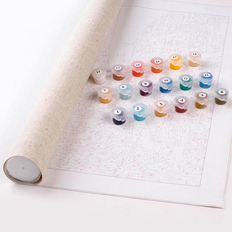 LS2101 Digital Oil Painting Watercolor Landscape Color Elephant Head DIY Painting Digital Kit Living Room Decoration Painting Christmas Gift