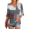 3/4 Sleeve Tops For Women Casual Ruffle V Neck T Shirts  Work Blouses Dressy Tunic Tops