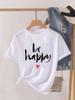 (Asian Size) Letter Trend Cute 90s Short Sleeve T Shirt O-neck Tee Clothing Top Casual Fashion Print Lady Female Women Graphic T-shirts