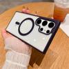 Frosted Frame Magnetic Magsafe Cases For Samsung Galaxy S24 S23 S22 Ultra Plus Wireless Charging Acrylic Bumper Cell Phone Cover