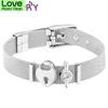 High Quality Stainless Steel Mesh Bracelets Bangles Heart Keeper Charms Bracelet For European Woman Men Gifts Wholesale