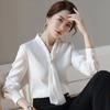 Women Spring Autumn Blouses Shirts Lady Casual Long Sleeve Bow Tie Collar Blusas