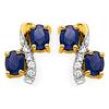 [F7185] - Gold Plated 'Scarlett' Golden Sapphire Earrings - 9x5 Mm
