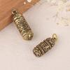 1Pc Hollow Brass Buddha Bottle Sutra Cylinder Pendant Keychain Necklace Jewelry Handmade Vintage Pill Box Container Bottle