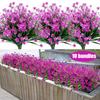 10 Bundles Artificial Flowers UV Resistant Faux Outdoor Plastic Greenery Shrubs Plants Home Garden Decor