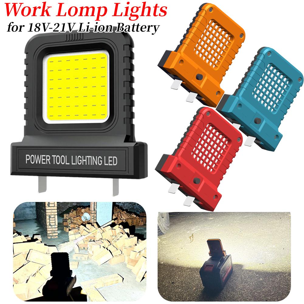 Power Tool Accessories LED Work Light for Makita for Milwaukee for Dewalt for Bosch for Dayi Lomvum Zhipu 18V-21V Li-ion Battery