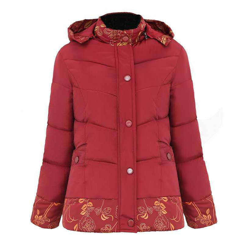 Women's Winter Plus Size Padded Thickened Down Jacket Warm Comfortable Outerwear Short Hooded Jacket