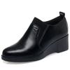 Women Comfortable Deep Mouth Soft Leather Shoes Flexible Loafers Women Spring Platform Wedges Shoes for Office Mom Work