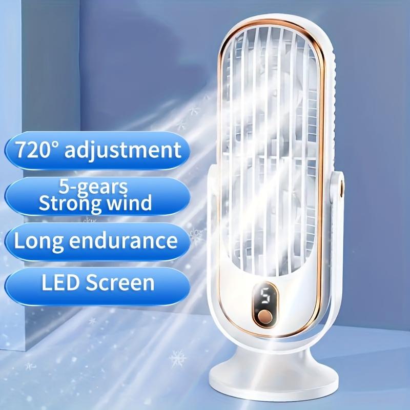 Desktop Tower Fan Arrival Home Office Use Electric Fan Strong Wind Cooling USB LED Display 5 Speed Adjustment Summer Essential