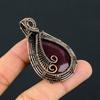 Lab-Created Ruby Gemstone Pure Copper Wire Wrapped Handmade Jewelry Pendant For Gift