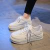 Popular Platform White Shoes Women's Spring and Autumn Hong Kong Style Increases 2025 New Versatile Casual Sports Shoes Women's Board Shoes Tide