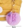 Adorable A-Z Letters Initial Keychain Sparkling Resin Alphabet Fluffy Hairball Pendant Backpack Decoration Accessories Gifts