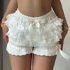Women Ruffle Lace Trim Bloomers Shorts Pettipants Boyshorts Underwear Short Pant
