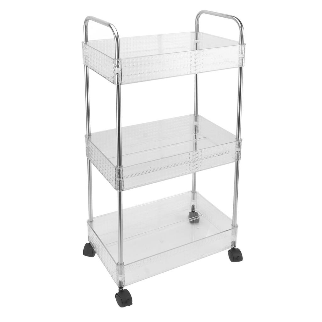Kitchen Storage Rack Multifunctional 3 Tier Mobile Storage Cart for Bathroom Laundry Room Narrow Places