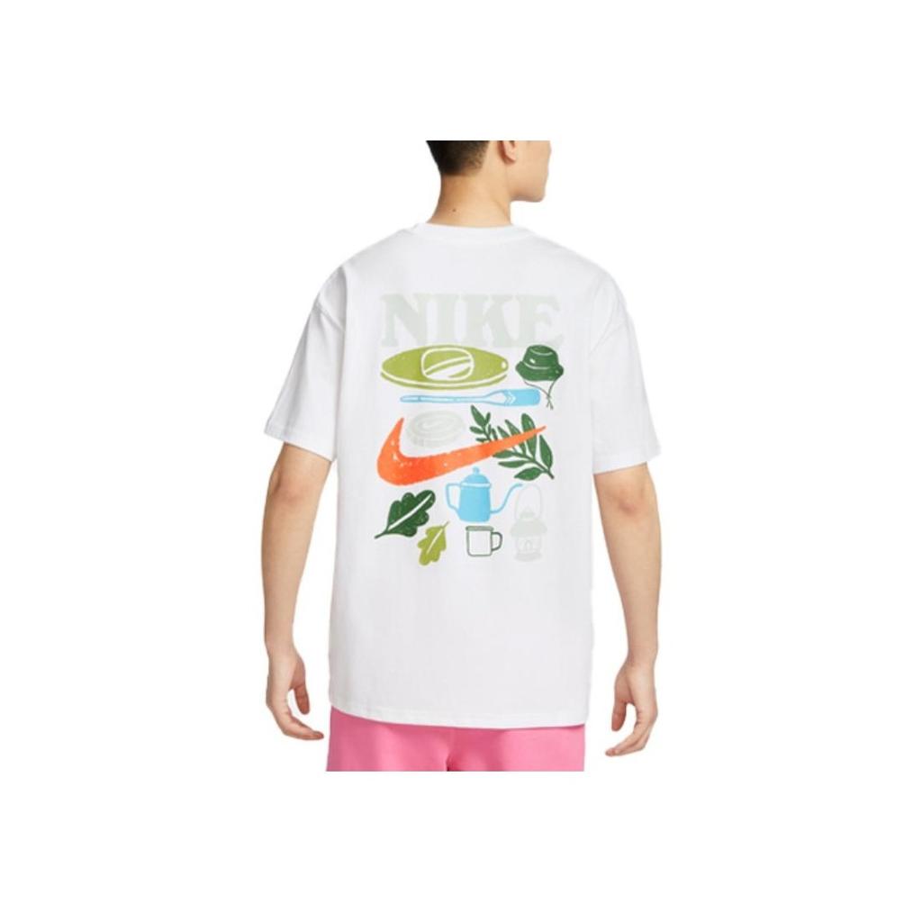 Nike Cartoon Print American Retro Loose Fit Round Neck Pure Cotton Sporty Comfortable Short Sleeve Drop Shoulder T-Shirt Men Tops White FN3700-100