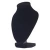 Black Lint Necklace Pendant Holder Stand Wooden Elegant Jewelry Chain Display Mannequin Bust for