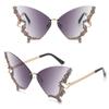 Eyewear Diamond Ladies Shades Bling Sun Glasses Butterfly Sunglasses Purple Sunglasses for Women