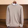Autumn and Winter Woolen Sweater Men's Fashion Simple Solid Color Round Neck Knitted Bottoming Shirt Men's Long-Sleeved Top Sweater Men