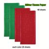 40 Sheets Glitter Tissue Paper for Packaging Green Red Tissue Paper for Christmas Gift Wrapping Bouquet Packaging Craft Paper for Party Supplies