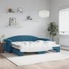 VidaXL Daybed with Pull-out Bed Blue 90x200 Cm Velvet 3197300