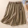 Summer Slimming Elastic Waistband Loose Wide Leg Casual Shorts Women's