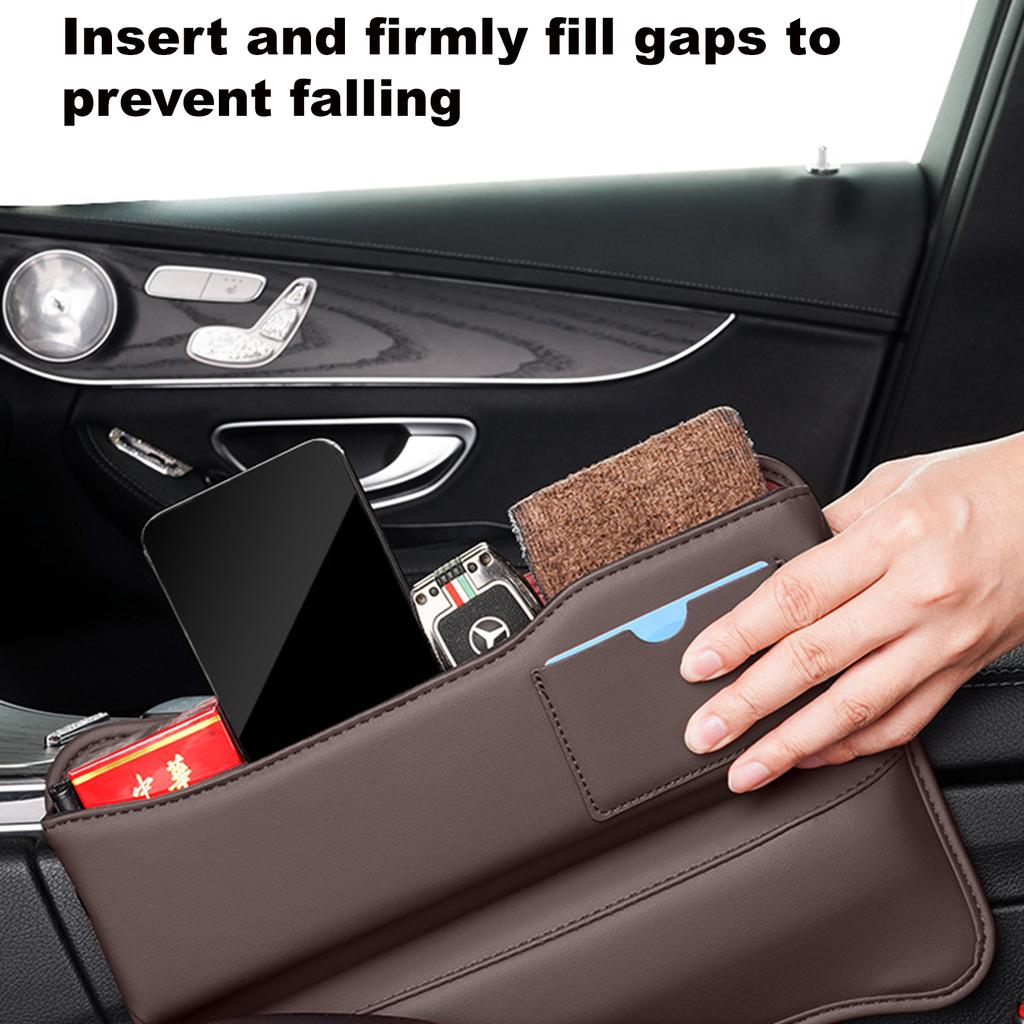 Multifunction Car Seat Gap Organizer Storage Box Leather Universal Crevice Side Storage Pocket Wallet Keys Card Phone Holder