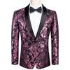 Mens Floral Tuxedo Dinner Jacket Regular Fit Shawl Lapel Paisley Prom Party Suit
