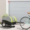 VidaXL Bicycle Trailer, Transport Cart with Safety Flag, Bicycle Stroller with Wheels and Hitch, 94151