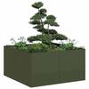 VidaXL Olive Green Planter 80x80x40 Cm Cold-Rolled Steel 860741