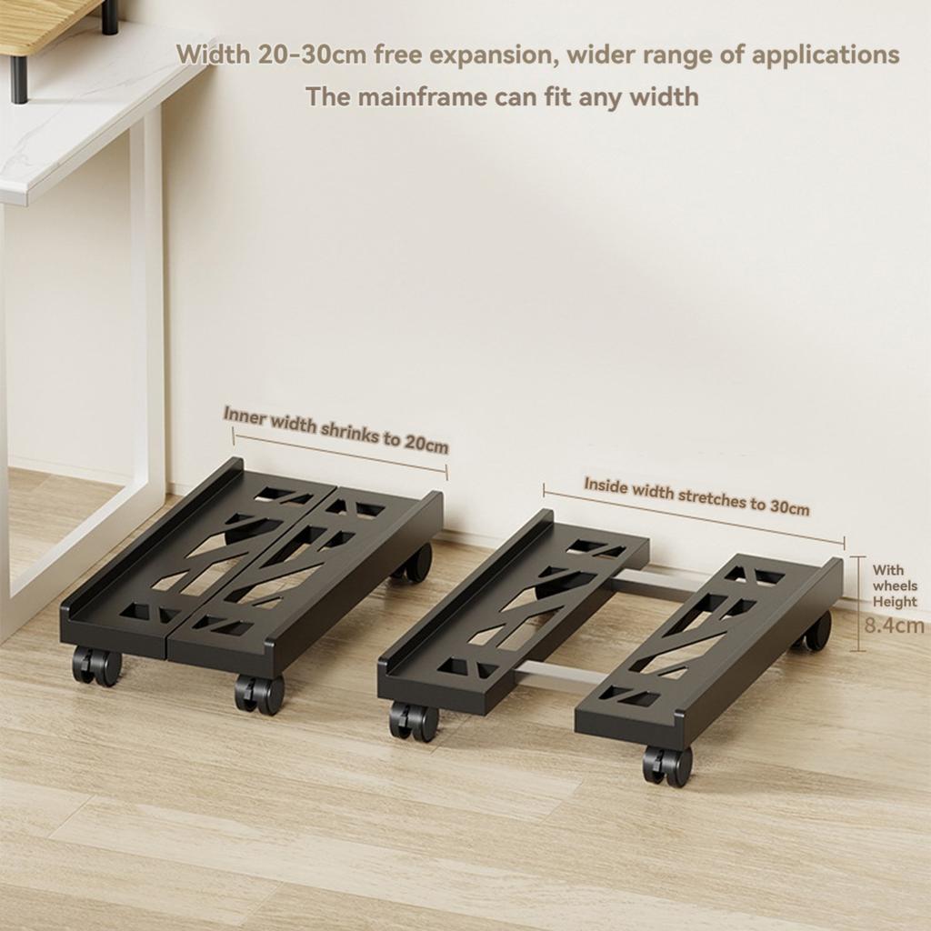 Adjustable Mobile CPU Stand, Ventilated Computer Tower Stand PC Tower Stand with 4 Caster Wheels Fits Most PC, Under Desk Holder