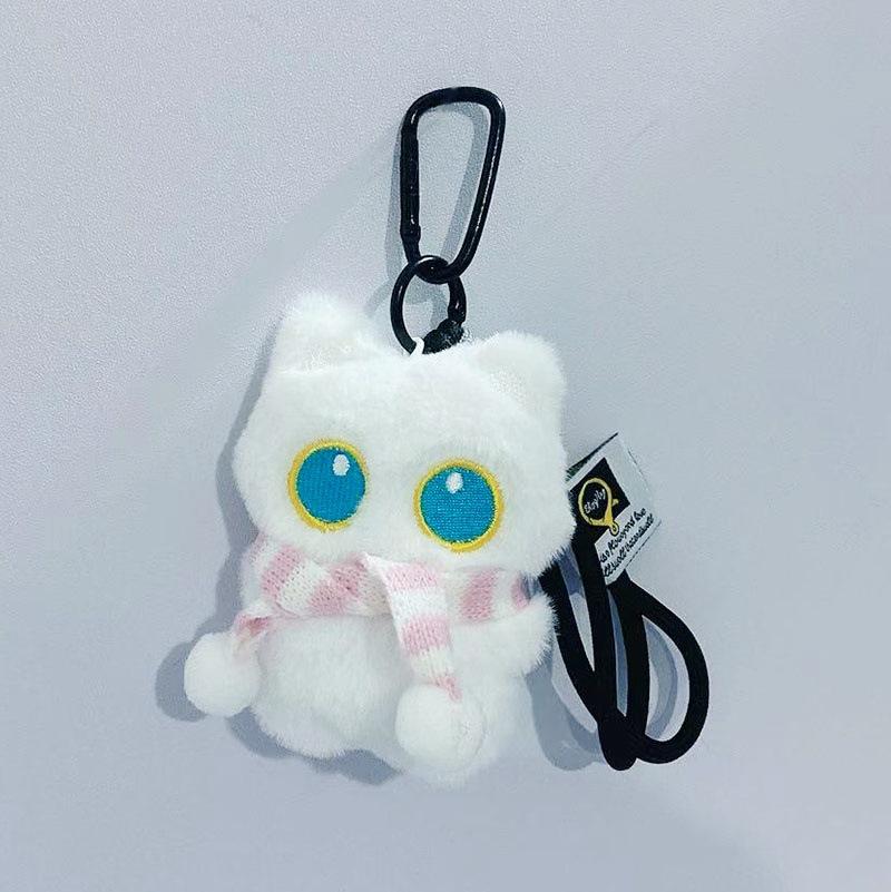 Kawaii Black Cat Plush Keychains Doll Pendant Cuddly Kitten Key Chain Ins Plush Keyring Doll for Boy Girl Cute Brithday Toy Gift