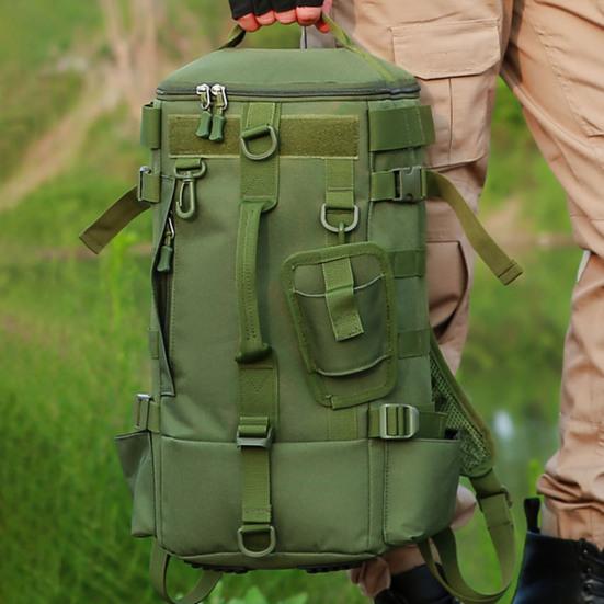 Fishing Backpack with Rod Holder Large Capacity Waterproof Oxford Cloth Outdoor Camping Hiking Hunting Fishing Gear Accessories Storage Bag