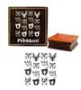 Printtoo Crafting Square Tribal Animal & Bird Face Pattern Wooden Rubber Stamp Block-2 X 2