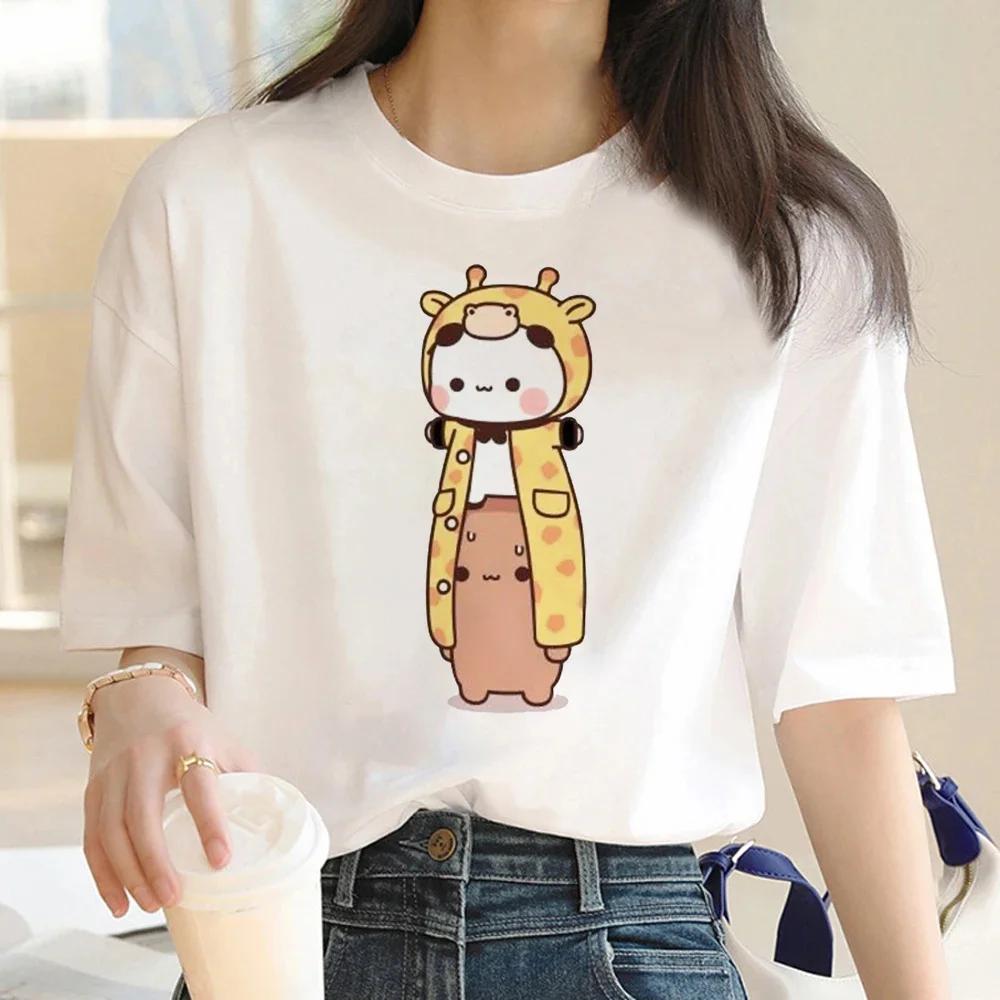 Cute Bear LOVE Unisex T Shirt Women Bubu Dudu Couple Tops Tee Summer Short Sleeve Tshirts Female Korean Casual Girl T-shirt Camisetas