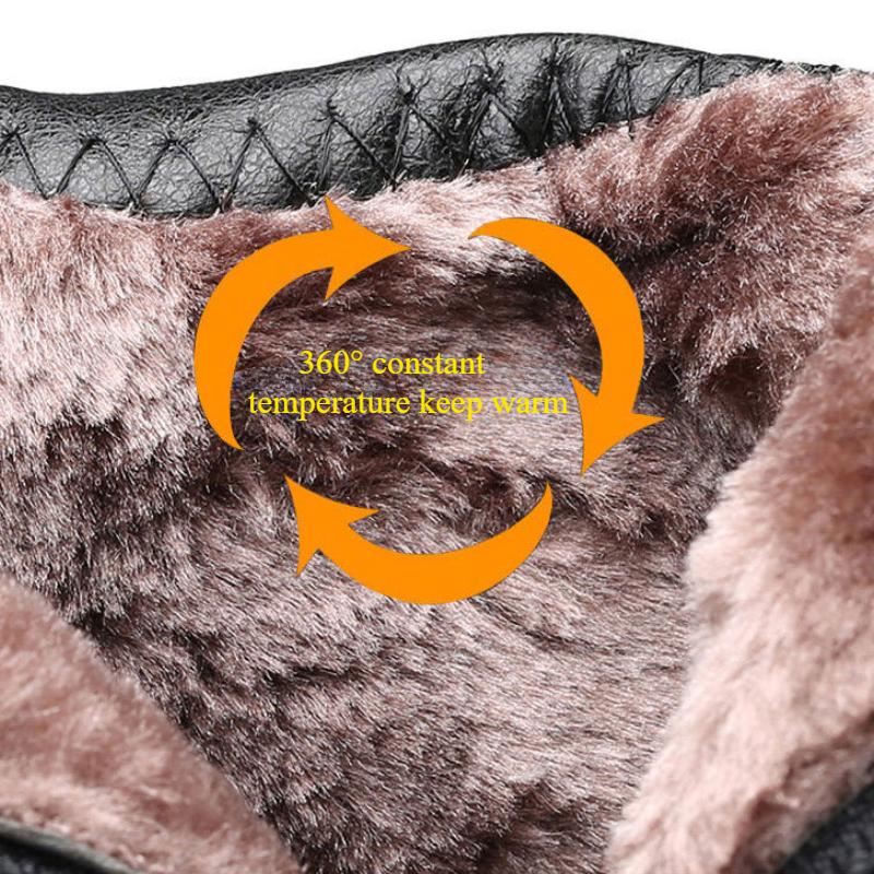 Soft Leather Women's Boots Winter Womens Snow Boots Rhinestone Ankle Boots Fashion Thick Heels Women Cotton Shoes Non-slip Botas