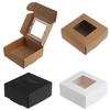 10pcs Packing Transparent Window Gift Packaging Candy Soap Box Paper Box Kraft Brown White