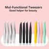 Multifunctional Eyelash Tweezers Stainless Steel Self Grafting Flat Straight Eyelash Tweezers For Lashes Extension Makeup Tools
