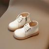 2024 New Girls Boots Spring Autumn Solid Color Lace Versatile Soft Kids Fashion Casual Short Boots Simple Non-slip Children Boot