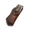 Outdoor Folding Knife Holster Printing Portable Leather Sheath Belt Protective Cowhide Knife Cover Handmade DIY Accessory