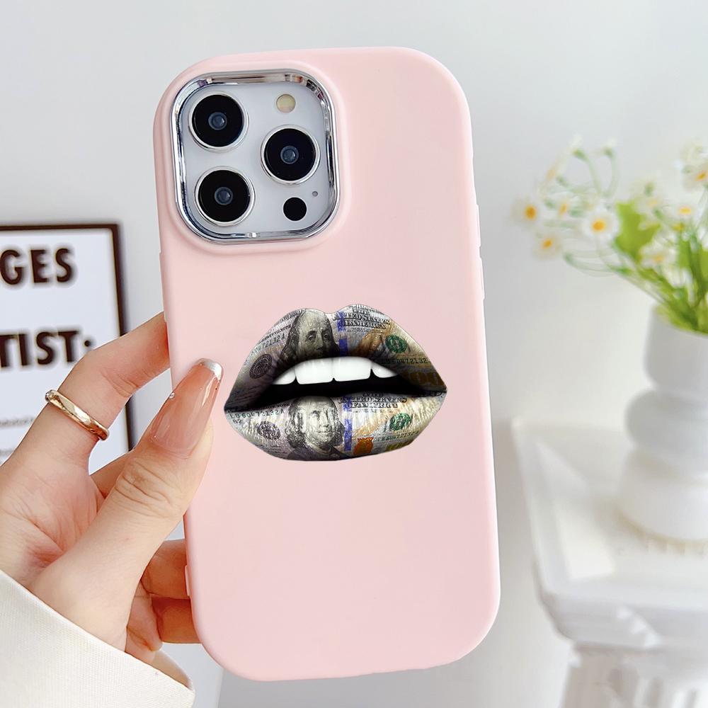 LZ18 Lips Kiss Soft Phone Case for Samsung S24 Ultra S23 Plus S21 FE A16 A54 A34 A05s A06 Infinix Hot 40 30i Lens Protection Shockproof Cover