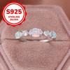 Fire Opal Ring for Women 925 Sterling Silver Authentic Engagement Ring Wedding Band