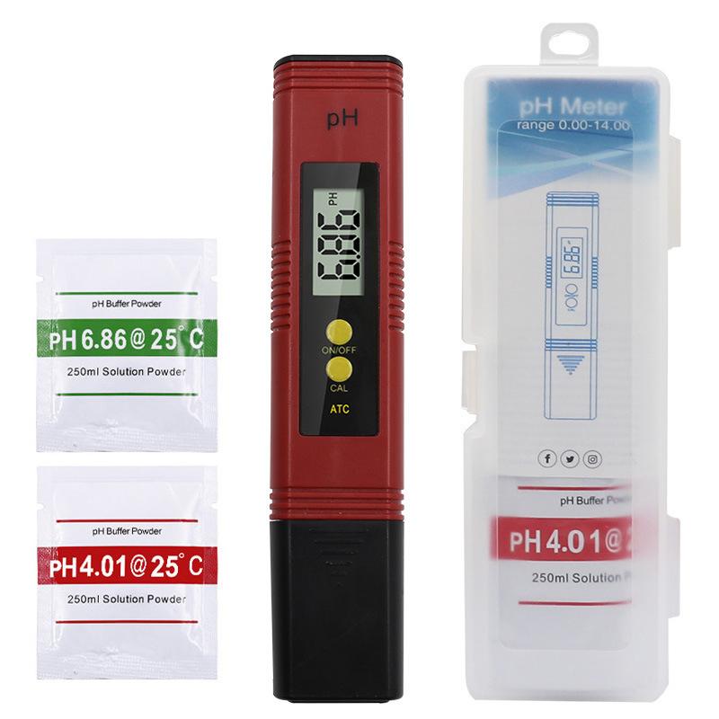 Digital pH Meter Portable Water Quality Tester with Glass Probe 0-14 pH Range High Accuracy Testing Kit for Lab and Home Use