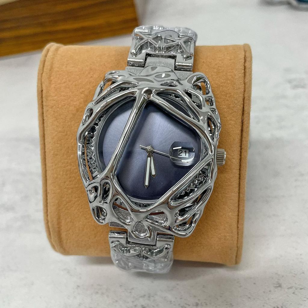 All Silver Unique Style Personalize Quartz Watch Men AAA High Quality Alabaster Fashion Unisex Hot Sell Unique Creative Clock
