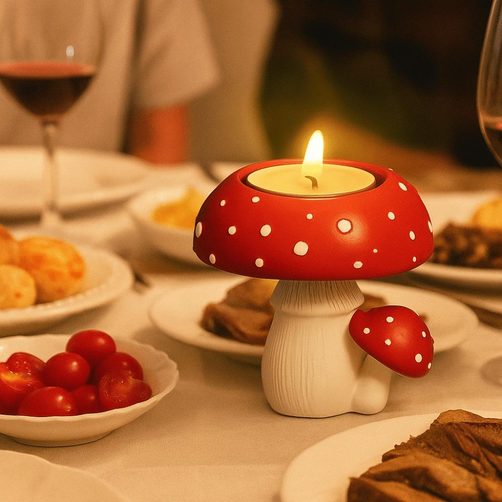 Craft Ornament Mushroom Candle Holder Home Decoration Mushroom Candlestick