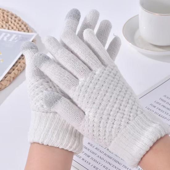 Winter Gloves for Women Elastic Touch Screen Warm Gloves Thermal Knit Fleece Lined Gloves for Cold Weather