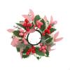 Рождественские искусственные листья свеча кольцо венок гирлянда ручной работы ID 3.3 дюйма